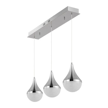 Elyse Teardrop Modern Mid-Century Iron/Acrylic Integrated Linear LED Pendant - JONATHAN Y